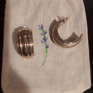 Elegant Vintage 1980s Gold Plated Hoop Earrings